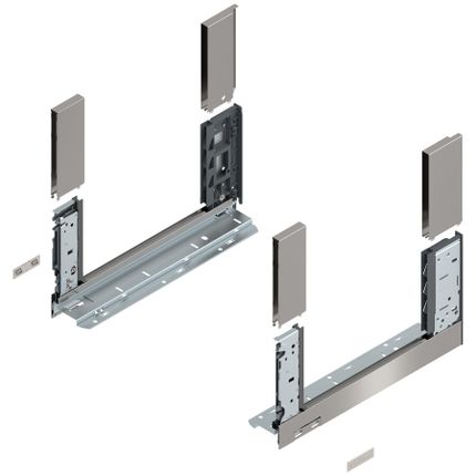 LEGRABOX Boki Wys.C=177mm BEZ Wypełnienia dł.35cm INOX 1kpl