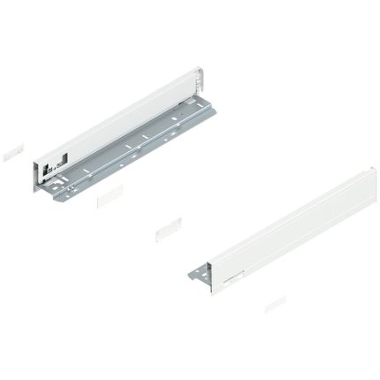 Bok szuflady LEGRABOX, wysokość N (66.5 mm), dł.=400 mm, lewy/prawy, do LEGRABOX pure+jedwabiście biały mat*P/U: 1/5