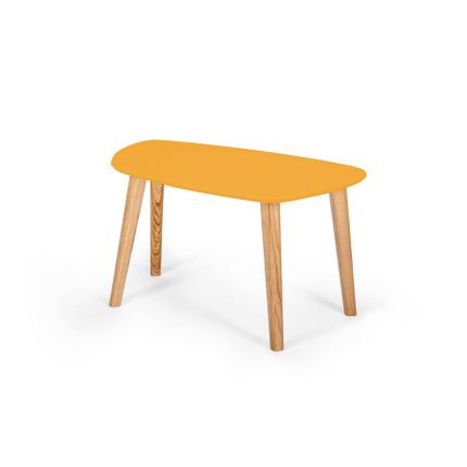 Stolik kawowy ENDOCARP 68x41x40 cm - żółty