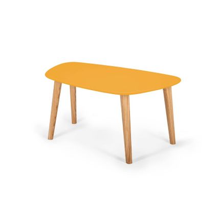 Stolik kawowy ENDOCARP 80x48x40 cm - żółty