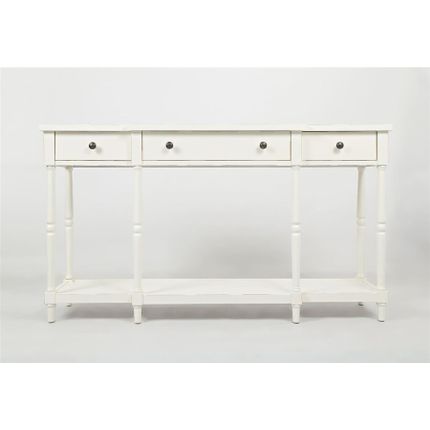 Konsola z szufladami i półką AVOLA ANTIQUE WHITE 3S - biały