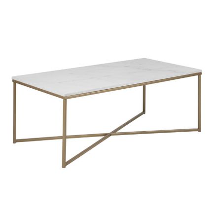 Stolik kawowy ALISMA 120x60 - biały/złoty
