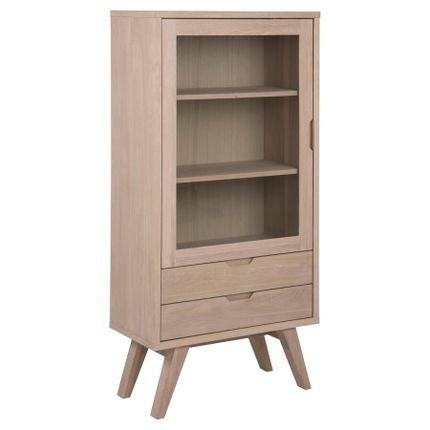 Witryna z szufladami A-LINE 145 cm - dąb bielony