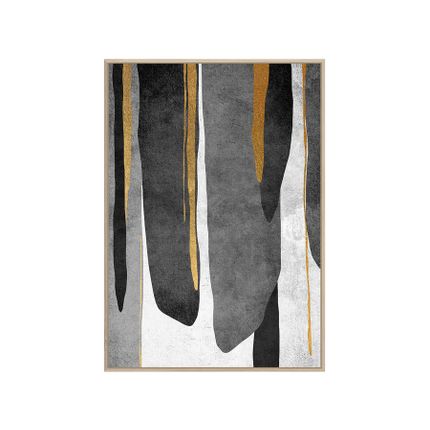 Obraz abstrakcja H0266 100x140 cm - złoto-szary