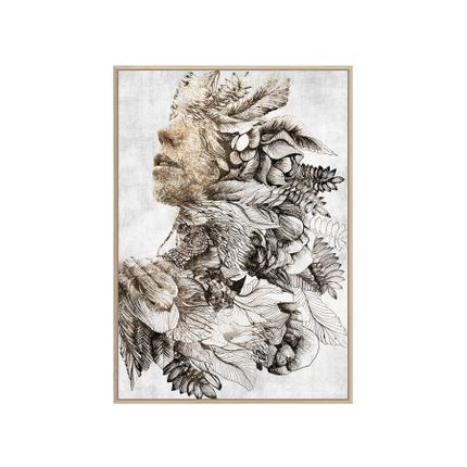 Obraz kobieca twarz A0925 80x120 cm - złoty