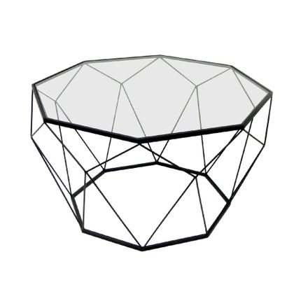 Stolik geometryczny TOYJ19-653 Ø74x42 cm - czarny