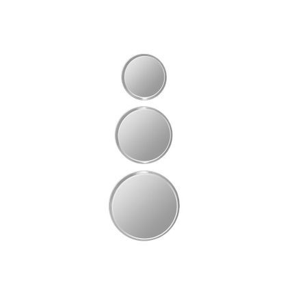 Komplet 3 okrągłych luster 12F-361 - srebrny
