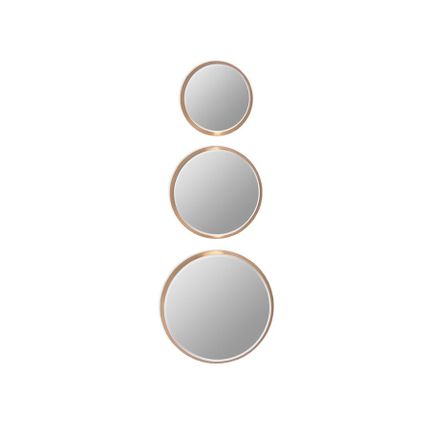 Komplet 3 okrągłych luster 12F-361 - złoty