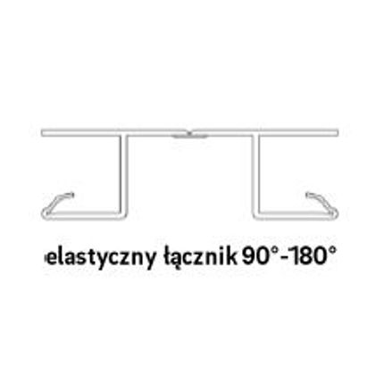 Elastyczny łącznik 90-180° do cokołu RAUBASE - biały / wys. 10 cm