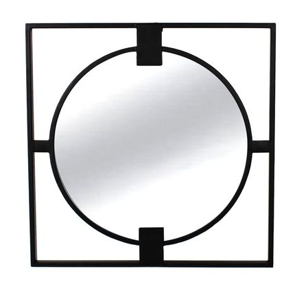 Lustro okrągłe w stalowej ramie TOYJ19-385 Ø50 cm - czarny