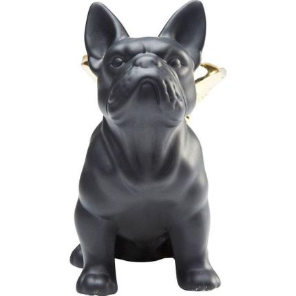 Figurka dekoracyjna SITTING ANGEL DOG - złoty/czarny