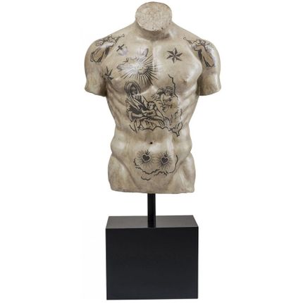Dekoracja stojąca TORSO TATTOO - beżowy/czarny