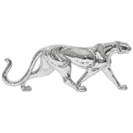 Dekoracja stojąca LEOPARD MOSAIC 129 - srebrny