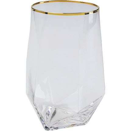 Szklanka do drinków DIAMOND GOLD RIM - transparentny/złoty