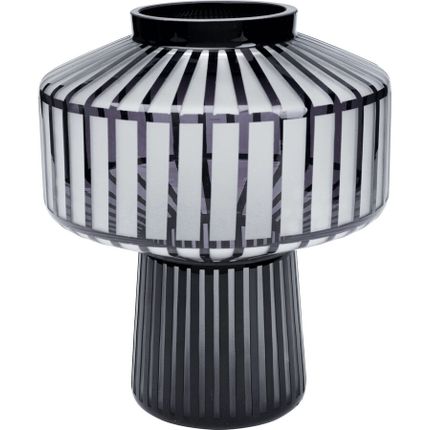 Wazon szklany ROULETTE RIM 30 - czarny/biały