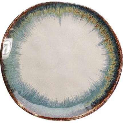 Talerz z kamionki LAGUNA BLUE 20 - biały/niebieski