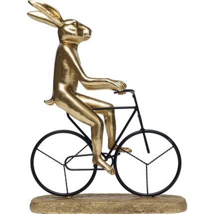 Figurka dekoracyjna CYCLIST RABBIT - złoty
