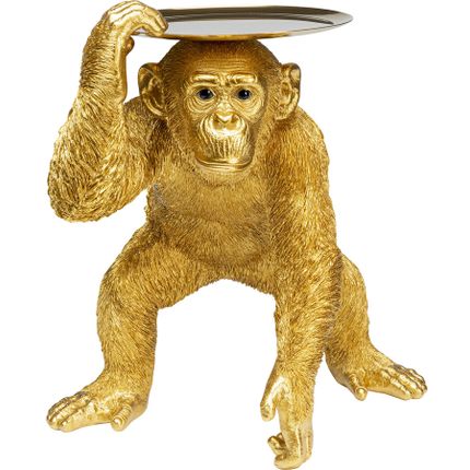 Figurka dekoracyjna BUTLER PLAYING CHIMP - złoty