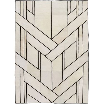 Dywan skórzany NORA 240x170 - beżowy/czarny