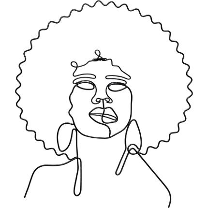 Dekoracja ścienna AFRICAN WOMAN - czarny