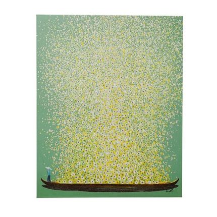 Obraz FLOWER BOAT 80x100 - zielony/żółty