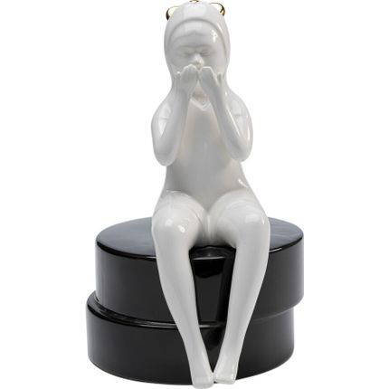 Figurka dekoracyjna PRAYING GIRL - biały/czarny