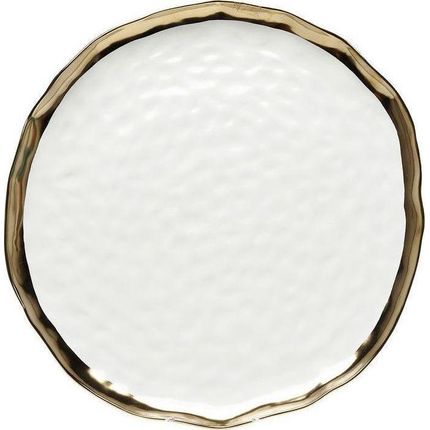 Talerz porcelanowy BELL 31 - biały/złoty