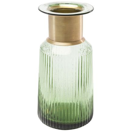 Wazon szklany BARFLY GREEN 30 - zielony/złoty