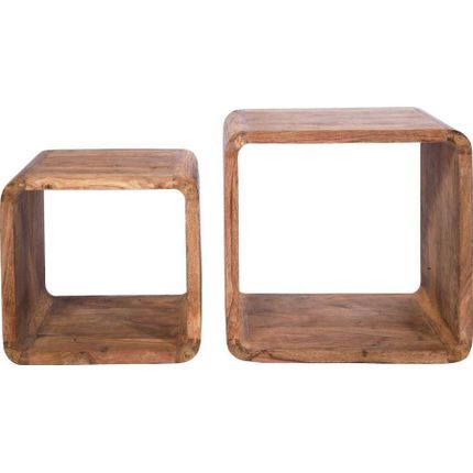 Zestaw 2 stolików AUTHENTICO CUBE SQUARE - sheesham