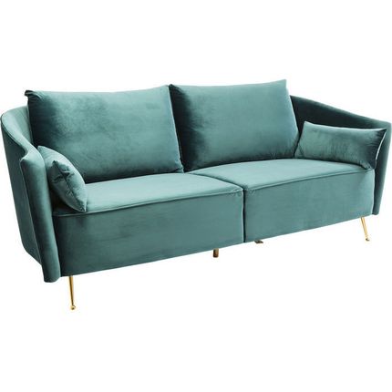 Sofa 2-osobowa welurowa VEGAS FOREVER - morski/złoty