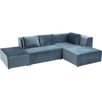 Narożnik modułowy prawy INFINITY VELVET - niebieski