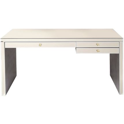 Biurko z szufladami LUXURY 140x60 - perłowy lustrzany