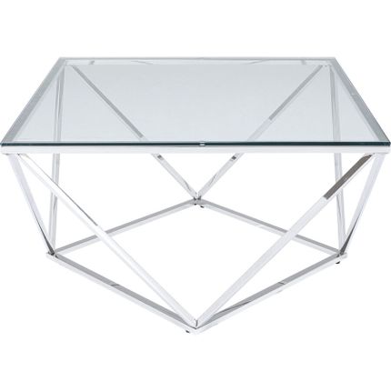 Stolik kawowy CRISTALLO 80x80 - srebrny