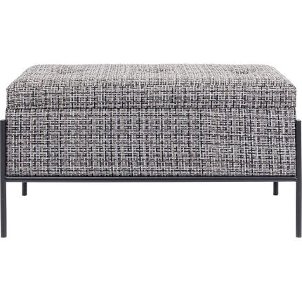 Ławka ze schowkiem BUTTONS STORAGE 80x40 - czarny/biały