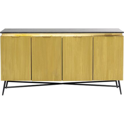Komoda 4-drzwiowa GOLDIE - złoty/czarny