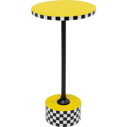 Stolik okrągły DOMERO CHECKERS 25 - żółty/czarny