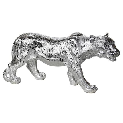 Figura lwicy A453-2S 52x14x25 cm - srebrny