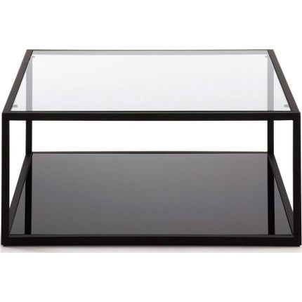 Stolik kawowy BLACKHILL 80x80 - transparentny/czarny