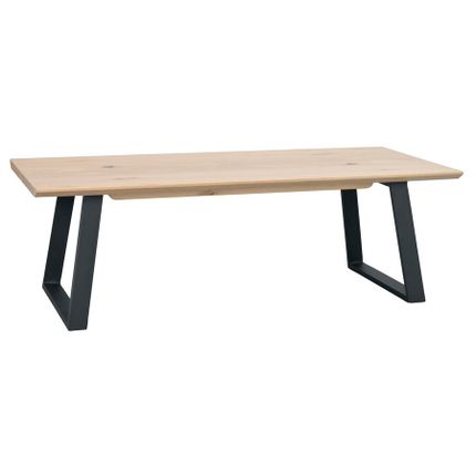 Stolik kawowy MELVILLE 140x65 cm - dąb bielony/czarny