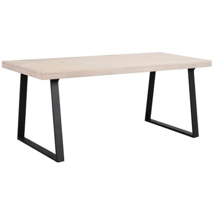 Stół BROOKLYN U 170x95 cm - dąb bielony/czarny