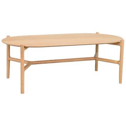Stolik kawowy owalny HOLTON 130x65 cm - dąb