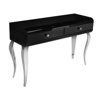 Toaletka szklana glamour JSF478 120x41x78 cm - czarny