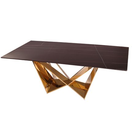 Stół designerski CT2061 200x100 - czarny/złoty