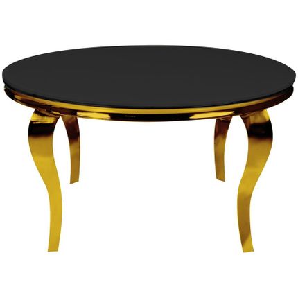 Stół okrągły glamour TH780-2 100 cm - czarny/złoty