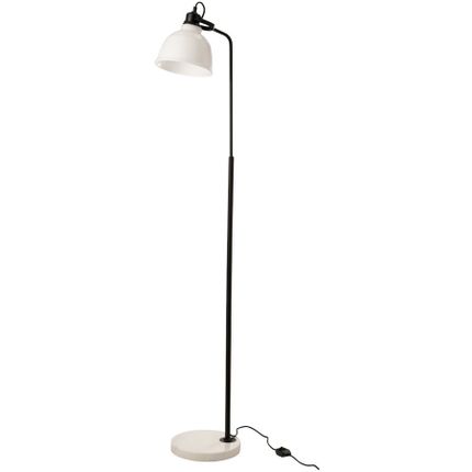 Lampa podłogowa metalowa czarna klosz biały 156 cm