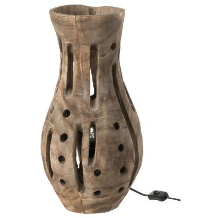 Lampa stołowa drewniana naturalna Ø27x49 cm