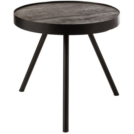 Stolik okrągły FIEN 45 cm - brązowy/czarny