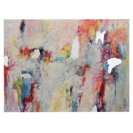 Obraz Abstrakcyjny WEY0067 120x90 cm - płatki srebra
