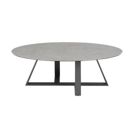 Stolik owalny ELBING 120x70 - szary/czarny