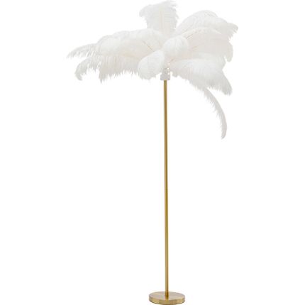 Lampa podłogowa FEATHER PALM - biały/złoty